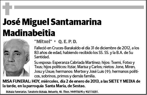 SANTAMARINA MADINABEITIA,JOSE MIGUEL