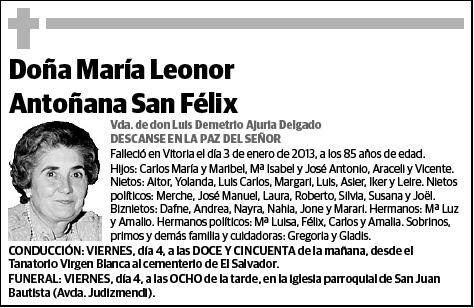 ANTOÑANA SAN FELIX,MARIA LEONOR