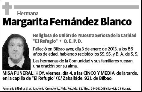 FERNANDEZ BLANCO,HERMANA MARGARITA