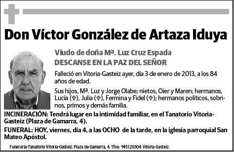 GONZALEZ DE ARTAZA IDUYA,VICTOR