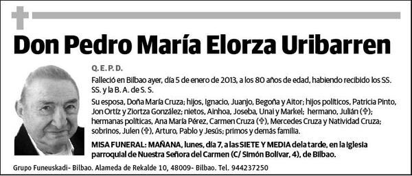 ELORZA URIBARREN,PEDRO MARIA