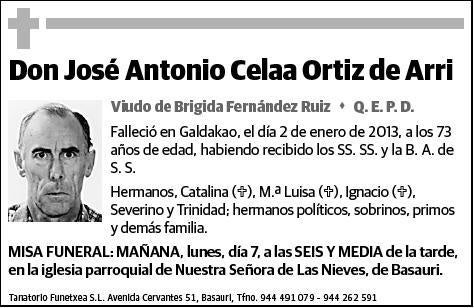 CELAA ORTIZ DE ARRI,JOSE ANTONIO