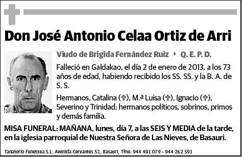 CELAA ORTIZ DE ARRI,JOSE ANTONIO