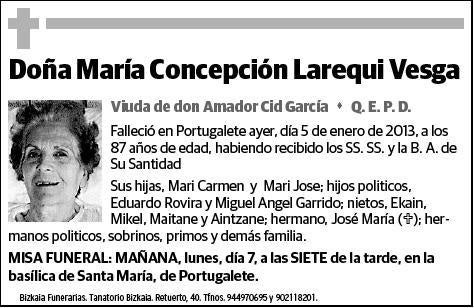 LAREQUI VESGA,MARIA CONCEPCION