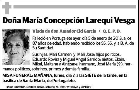 LAREQUI VESGA,MARIA CONCEPCION