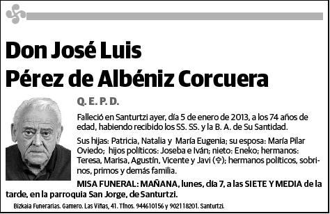 PEREZ DE ALBENIZ CORCUERA,JOSE LUIS