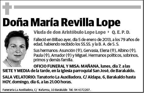 REVILLA LOPE,MARIA