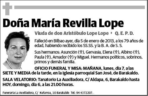 REVILLA LOPE,MARIA