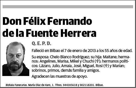 DE LA FUENTE HERRERA,FELIX FERNANDO