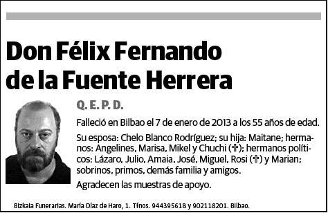 DE LA FUENTE HERRERA,FELIX FERNANDO