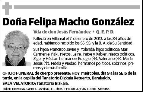 MACHO GONZALEZ,FELIPA