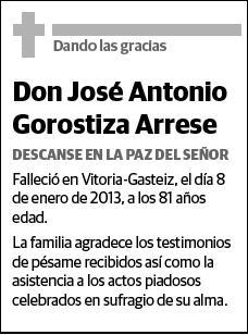 GOROSTIZA ARRESE,JOSE ANTONIO