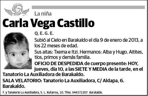 VEGA CASTILLO,LA NIÑA CARLA