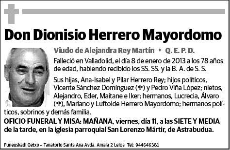 HERRERO MAYORDOMO,DIONISIO