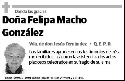 MACHO GONZALEZ,FELIPA