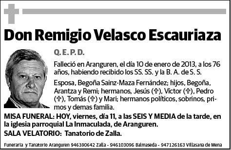 VELASCO ESCAURIAZA,REMIGIO