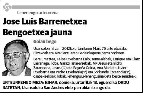 BARRENETXEA BENGOETXEA,JOSE LUIS