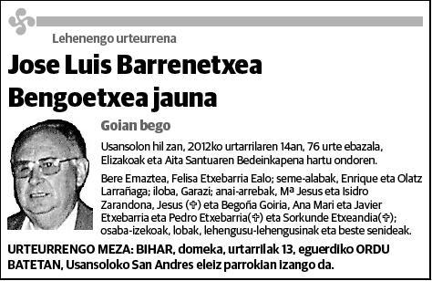 BARRENETXEA BENGOETXEA,JOSE LUIS