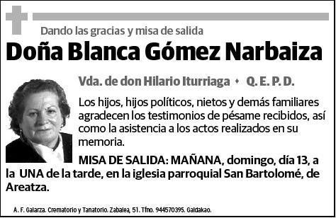 GOMEZ NARBAIZA,BLANCA