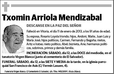 ARRIOLA MENDIZABAL,TXOMIN