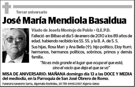 MENDIOLA BASALDUA,JOSE MARIA