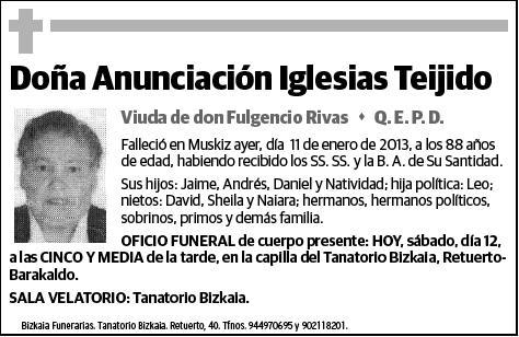 IGLESIAS TEIJIDO,ANUNCIACION