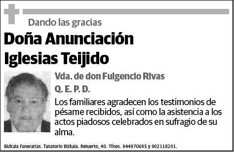 IGLESIAS TEIJIDO,ANUNCIACION