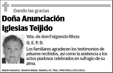 IGLESIAS TEIJIDO,ANUNCIACION