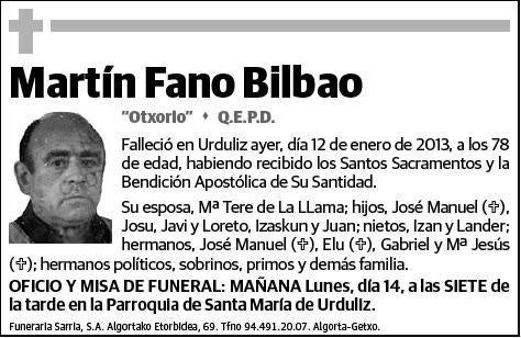 FANO BILBAO,MARTIN