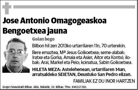 OMAGOGEASKOA BENGOETXEA,JOSE ANTONIO