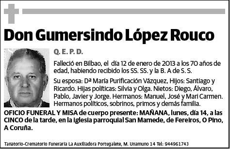 LOPEZ ROUCO,GUMERSINDO