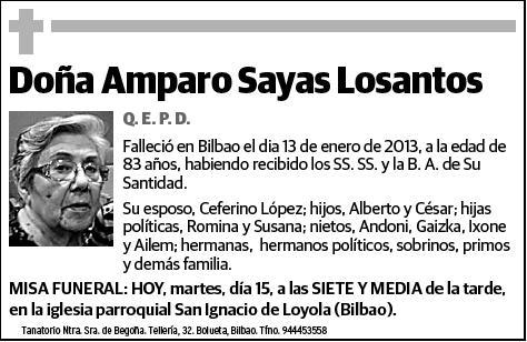 SAYAS LOSANTOS,AMPARO