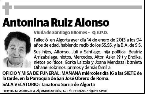 RUIZ ALONSO,ANTONINA