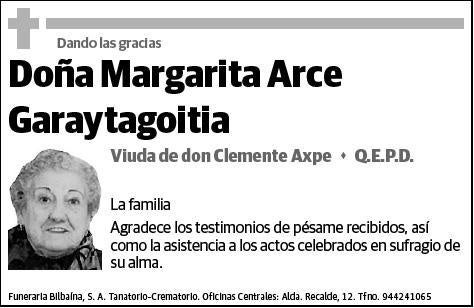ARCE GARAYTAGOITIA,MARGARITA