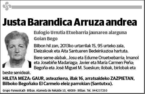 BARANDICA ARRUZA,JUSTA