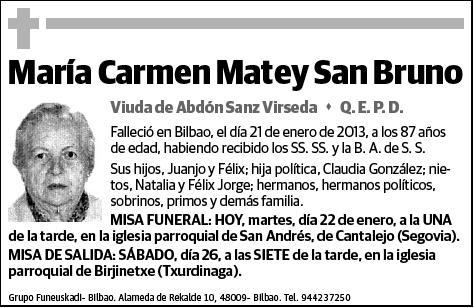 MATEY SAN BRUNO,MARIA CARMEN