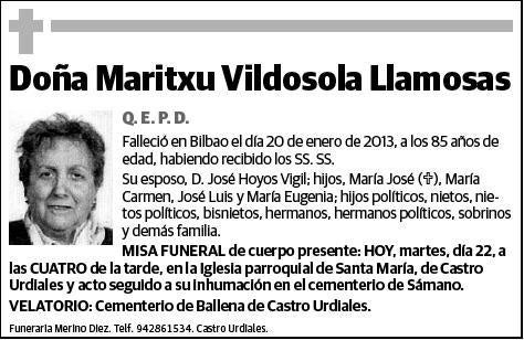 VILDOSOLA LLAMOSAS,MARITXU