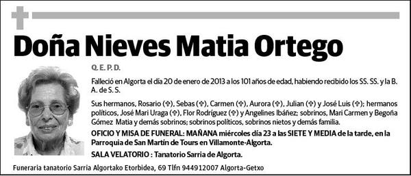 MATIA ORTEGO,NIEVES