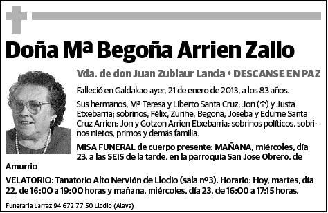 ARRIEN ZALLO,Mª BEGOÑA