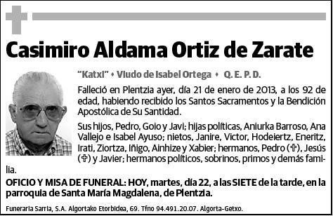 ALDAMA ORTIZ DE ZARATE,CASIMIRO