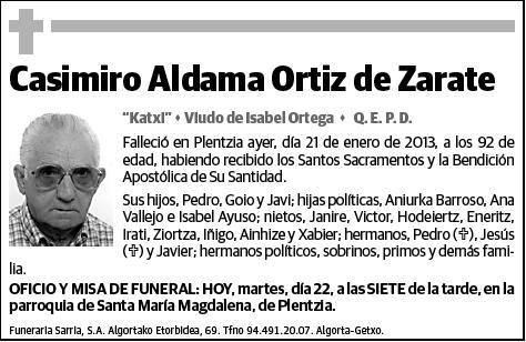 ALDAMA ORTIZ DE ZARATE,CASIMIRO