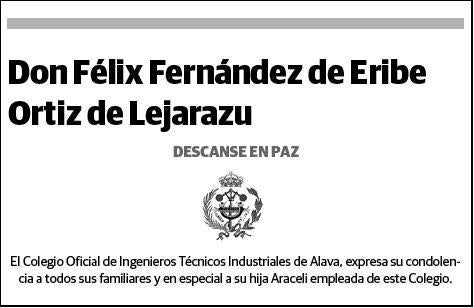 FERNANDEZ DE ERIBE ORTIZ DE LEJARAZU,FELIX