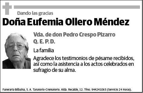 OLLERO MENDEZ,EUFEMIA