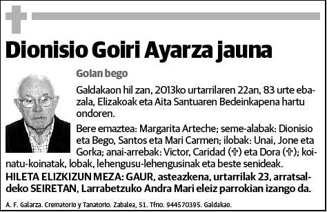 GOIRI AYARZA,DIONISIO