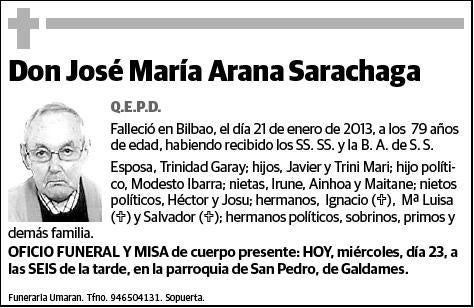 ARANA SARACHAGA,JOSE MARIA