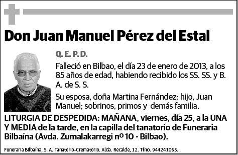 PEREZ DEL ESTAL,JUAN MANUEL