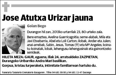 ATUTXA URIZAR,JOSE