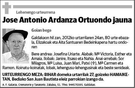 ARDANZA ORTUONDO,JOSE ANTONIO