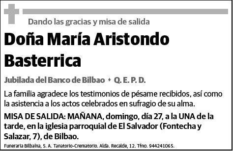 ARISTONDO BASTERRICA,MARIA