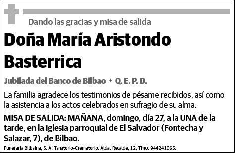 ARISTONDO BASTERRICA,MARIA